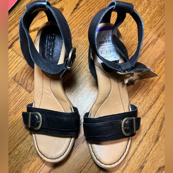 Brand New Born Tahlia Ankle Strapped Stacked Heel‎ Sandals in Black Size 9 - Picture 3 of 10